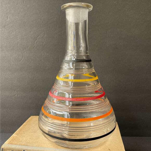 Vintage Anchor Hocking Banded Ring Flask Decanter No Stopper - Picture 5 of 9